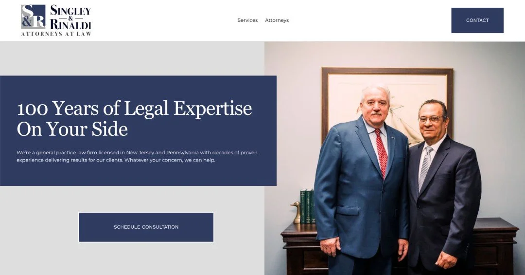 Singley & Rinaldi Attorneys at Law website homepage